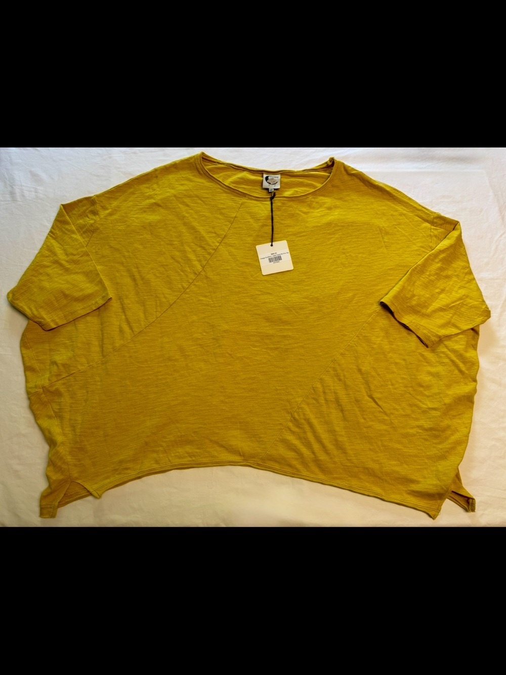 NWT Jaded Gypsy The Free Top Mustard Slouchy Oversized Tee OS Boho